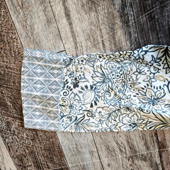 Sigrid Olsen Linen Tunic Top Size Small Tropical Mixed Pattern V-Neck Boho Beach - Picture 6 of 9